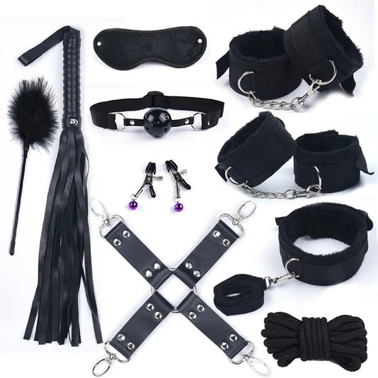 Kit BDSM 10 Pièces - Noir