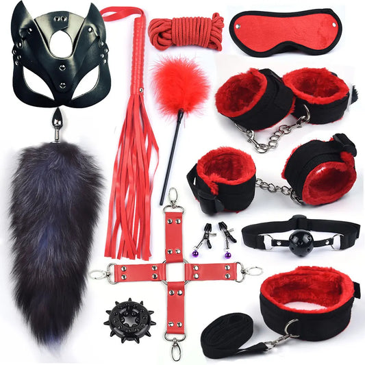 Kit BDSM Complet 13 Pièces - Rouge
