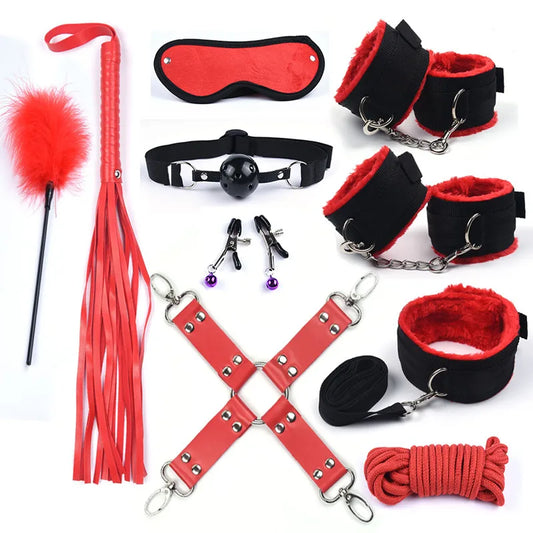 Kit BDSM 10 Pièces - Rouge