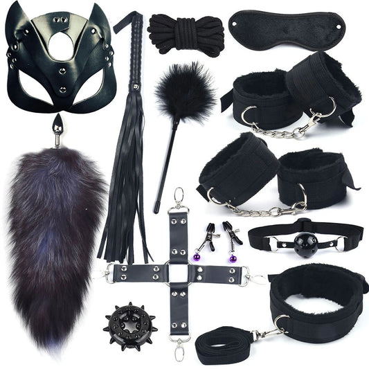 Kit BDSM Complet 13 Pièces - Noir