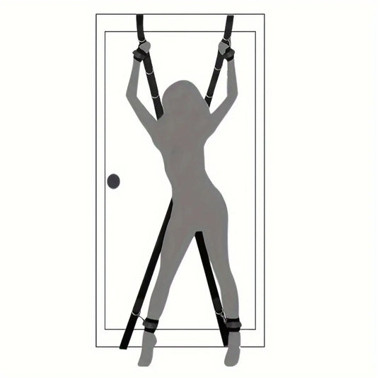 Sangles de Contrainte BDSM en Croix pour Porte