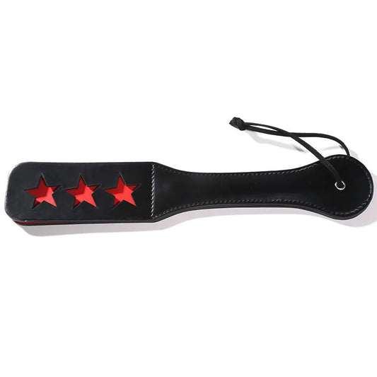 Paddle BDSM Étoiles - Noir et Rouge